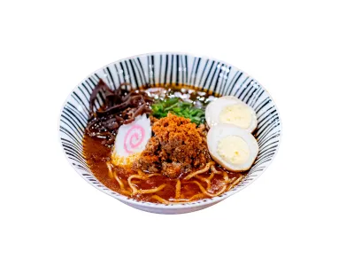 250 akakara tonkotsu ramen with egg
